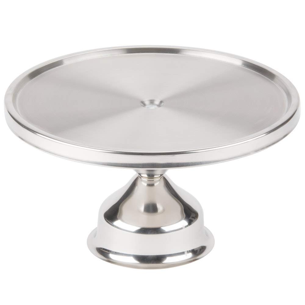 (1-PC) Cake Stand Round Stainless Steel Pedestal Serving Tray Cupcake Display Stand 13 inches Commercial Grade