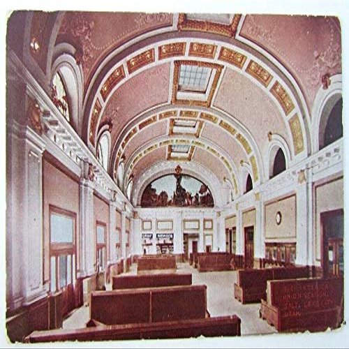 VINTAGE POSTCARD SALT LAKE CITY UTAH RAILROAD STATION depot train railway