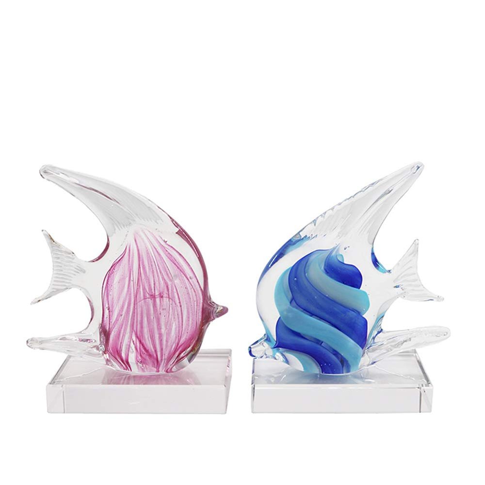 ACEVER Desktop Decoration Home Statues Sculpture Figurines Gift (Pink Fish)
