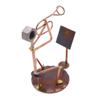 Bugle with Music Stand Collectible Handmade Metal Art Figurine, Desk Accessories, Trophy, Band, Office Dcor, Musical Instrument view 3