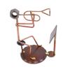 Bugle with Music Stand Collectible Handmade Metal Art Figurine, Desk Accessories, Trophy, Band, Office Dcor, Musical Instrument view 4