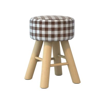 HOMEH Non-Slip Mini Wooden Bench Hallway Change Shoes Sofa Pouffe Stool Rest Seat for Living Room Bedroom (Color : Stripe 1)