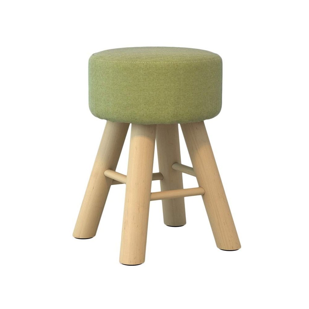 HOMEH Non-Slip Mini Wooden Bench Hallway Change Shoes Sofa Pouffe Stool Rest Seat for Living Room Bedroom (Color : Green)