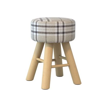 HOMEH Non-Slip Mini Wooden Bench Hallway Change Shoes Sofa Pouffe Stool Rest Seat for Living Room Bedroom (Color : Stripe)