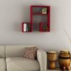 Ada Home Decor Wiola Modern Burgundy Wall Shelf 32.68'' H x 34.65'' W x 8.66'' D/Wall Storage/Shelving Unit view 1