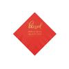Red Blessed Personalized Napkins with Gold Foil - Beverage - Party Supplies - 50 Pieces view 1