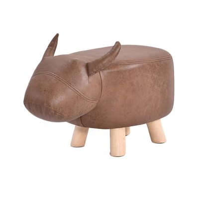 HOMEH Animal Shape Wooden Bench Change Shoes Sofa Chair Home Accessory Pouffe Stool Rest Seat for Kids Adults (Color : Dark Brown, Size : A)