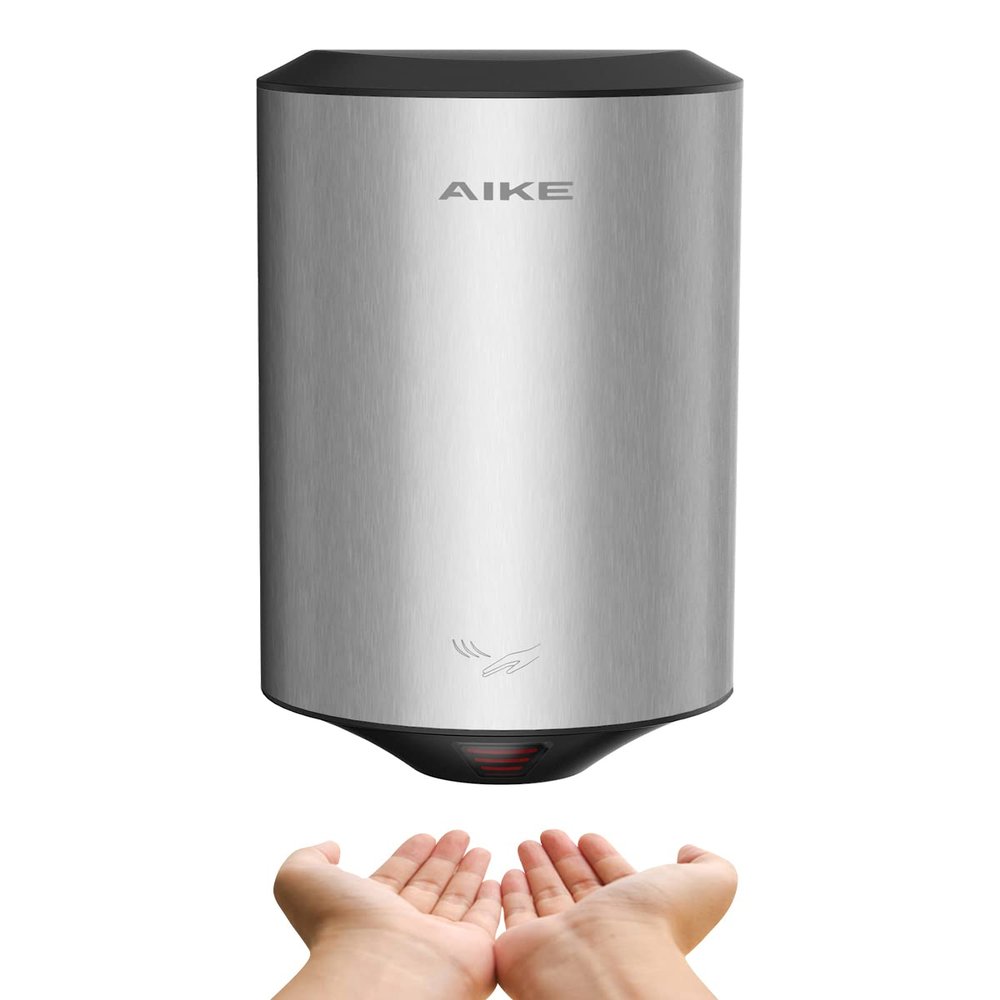 AIKE Air Focus Compact Hand Dryer UL Listed 120V 1350W Brush Stainless Steel Finish
