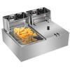 Electric Deep Fryer Basket & Lid,Commercial Stainless Steel Deep Fryer,Countertop Kitchen Frying Machine, Stainless Steel French Fryer for Turkey, French Fries, Donuts (12L) view 1