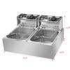 Electric Deep Fryer Basket & Lid,Commercial Stainless Steel Deep Fryer,Countertop Kitchen Frying Machine, Stainless Steel French Fryer for Turkey, French Fries, Donuts (12L) view 2