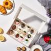 JCXGRVC 24PCS 10 x 7 x 2.5 inches Elegant White Cookie Boxes, Strawberry Boxes with Clear Window,Paper Gift Box view 2