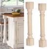 Btowin 35 1/2-inch H 5-inch W 5-inch D Wooden Kitchen Island Legs, 2Pcs Wood Carved Traditional Cabinet Columns, Unfinished Massive Replacement Feet for Large Dining Table Kitchen Counter Vanities view 1