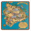 Hawaiian Island of Hawaii (Big Island) Map - Hawaii Tourist Bureau - Vintage Map by Ruth Taylor White c.1941-8 x 12 inch Vintage Wood Art Sign view 1