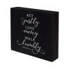 LifeSong Milestones Inspirational 6x6 Shadow Box Act Justly Gift for Parents, Couples House Christian Wall Art Decor for Husband, Wife Housewarming Gift Table and Shelf Sitters (Black) view 1