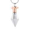 Cremation Ashes Jewelry Geometric Cone Cremation Urn Necklace for Ashes Flower Stainless Steel Urn Pendant for Human Dog Cat(S-Rose Gold) view 1