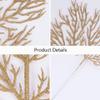 Cabilock Christmas Floral Picks Gold Glitter Leaves 12Pcs Artificial Christmas Tree Filler Branches for Holiday DIY Decorations Winter Wedding Party Home Garland Accessories view 3
