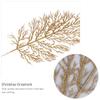 Cabilock Christmas Floral Picks Gold Glitter Leaves 12Pcs Artificial Christmas Tree Filler Branches for Holiday DIY Decorations Winter Wedding Party Home Garland Accessories view 4