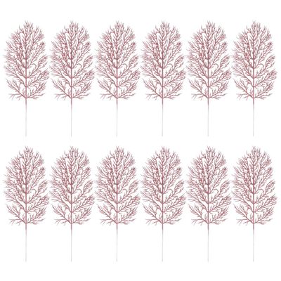 12PCS Christmas Decoration Leaves Creative Delicate Imitation Photo Props