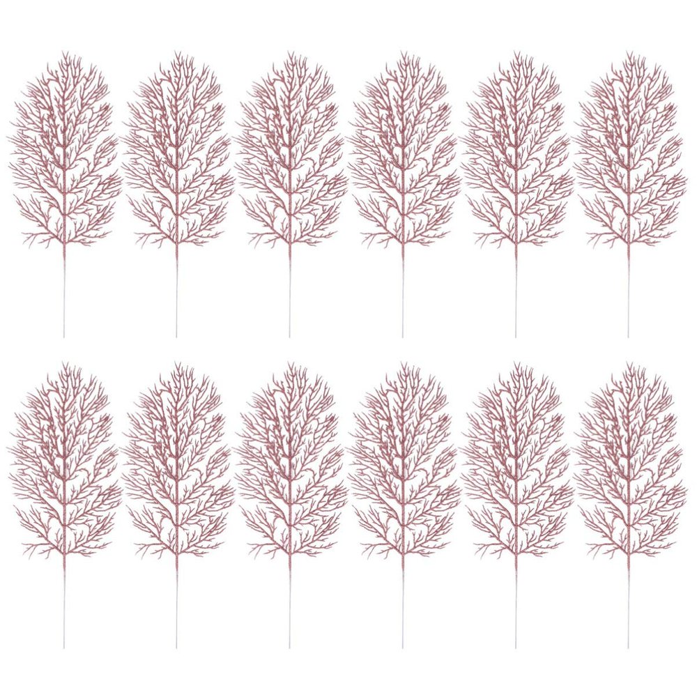 12PCS Christmas Decoration Leaves Creative Delicate Imitation Photo Props
