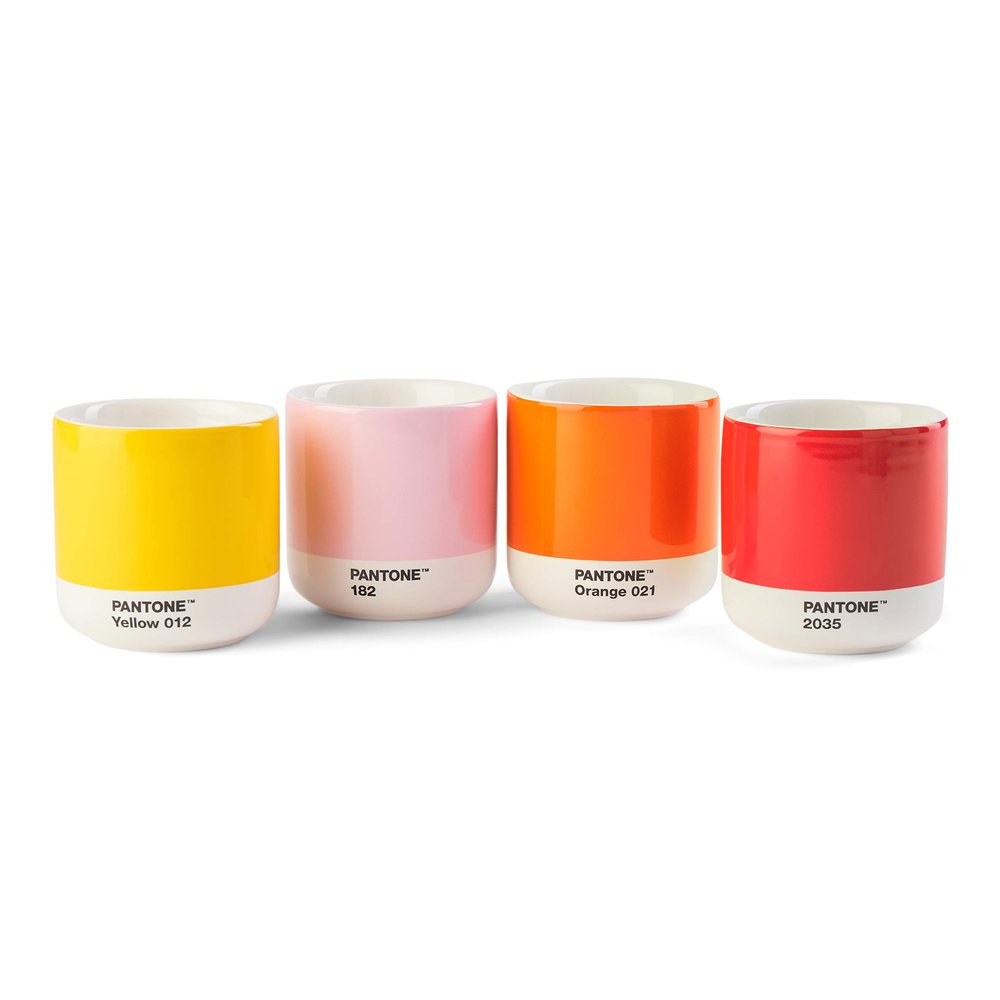 Copenhagen Design Cortado Thermo Cup, Mix of 4, (Yellow, Red, Orange, l. Pink)