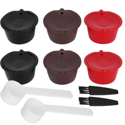 Fdit Reusable Coffee Capsule Filter Refillable Coffee Pod Filter Cup with Spoon Brush Set Coffee Makers Cafe Tools for