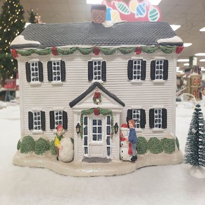 Holiday Christmas Lighted Porcelain House - Nutcracker Colonial