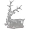 10" Metallic Silver Sitting Reindeer Christmas Tabletop Decor view 1