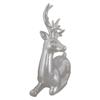 10" Metallic Silver Sitting Reindeer Christmas Tabletop Decor view 2