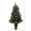 Nearly Natural 50in. Snowed French Alps Mountain Pine Artificial Christmas Tree with 237 Bendable Branches and Pine Cones in Charcoal Planter view 2