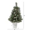 Nearly Natural 3.5ft. Snowed French Alps Mountain Pine Artificial Christmas Tree with 135 Bendable Branches and Pine Cones in White Metal Planter view 2