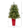 Nearly Natural 44in. Snowed Grand Teton Fir Artificial Christmas Tree with 50 Clear Lights and 111 Bendable Branches in Planter view 2