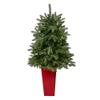Nearly Natural 44in. Snowed Grand Teton Fir Artificial Christmas Tree with 50 Clear Lights and 111 Bendable Branches in Planter view 3