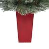 Nearly Natural 44in. Snowed French Alps Mountain Pine Artificial Christmas Tree with 135 Bendable Branches and Pine Cones in Red Planter view 4