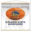 Trends International NBA Golden State Warriors - Drip Ball 20 Wall Poster, 22.375" x 34", Print and Beechwood Hanger Bundle view 1