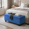 Magshion 43 Inches Storage Ottoman Bench, Upholstered Tufted End of Bed Storage Bench, Large Ottoman Foot Rest with Legs, Load up to 800 lb, for Living Room, Bedroom, Entryway, Blue view 4