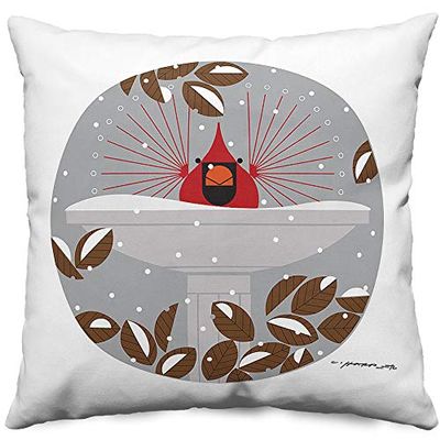 Charley Harper Brrrdbath Pillow (20x20)