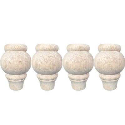 No Paint Set of 4 Shaped Wood TV Table Legs Furniture Sofa Chair Ottoman Couch Bed Wardrobe Cabinet Legs Type-I
