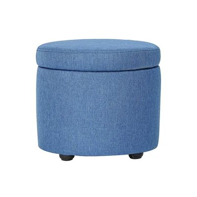 HOMEH Sofa Change Shoes Pouffe Stool Garden Hallway Living Room Multifunction Wood Rest Seat 33L Big Capacity Storage Box (Color : Blue, Size : A)