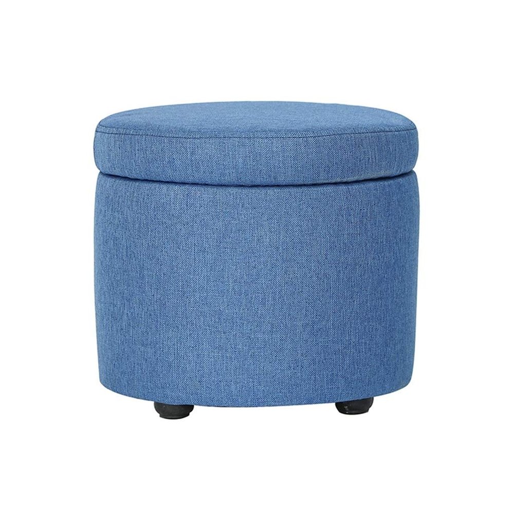 HOMEH Sofa Change Shoes Pouffe Stool Garden Hallway Living Room Multifunction Wood Rest Seat 33L Big Capacity Storage Box (Color : Blue, Size : A)