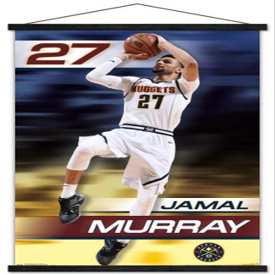 Trends International NBA Denver Nuggets - Jamal Murray 19 Wall Poster, 22.375" x 34", Premium Print and Black Hanger Bundle