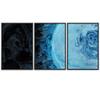 SIGNWIN 3 Piece Framed Canvas Wall Art Abstract Fluids 3D Abstract Abstract Brushstroke Contemporary - 16"x24"x3 Panels view 2