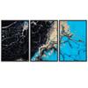 SIGNWIN 3 Piece Framed Canvas Wall Art Abstract Fluids 3D Abstract Abstract Brushstroke Contemporary - 16"x24"x3 Panels view 2