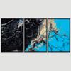 SIGNWIN 3 Piece Framed Canvas Wall Art Abstract Fluids 3D Abstract Abstract Brushstroke Contemporary - 16"x24"x3 Panels view 3