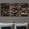 SIGNWIN 3 Piece Framed Canvas Wall Art Wood Panel Patterns Abstract Industrial Modern Art Multicolor Patterns - 16"x24"x3 Panels view 1