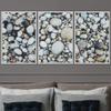 SIGNWIN 3 Piece Framed Canvas Wall Art Stone Pebbles Abstract Industrial Modern Art Multicolor Patterns - 16"x24"x3 Panels view 1
