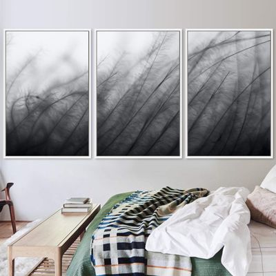 SIGNWIN 3 Piece Framed Canvas Wall Art Bokeh Effect Abstract Industrial Modern Art Multicolor Patterns - 16"x24"x3 Panels