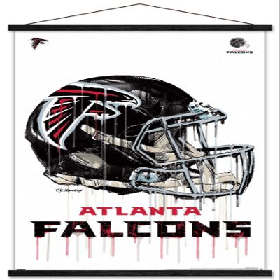 Trends International NFL Atlanta Falcons - Drip Helmet 20 Wall Poster, 22.375" x 34", Premium Print and Black Hanger Bundle