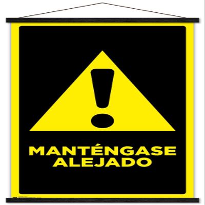 Trends International Mantengase Alejado (Keep Out) Wall Poster, 22.375" x 34", Premium Print and Black Hanger Bundle