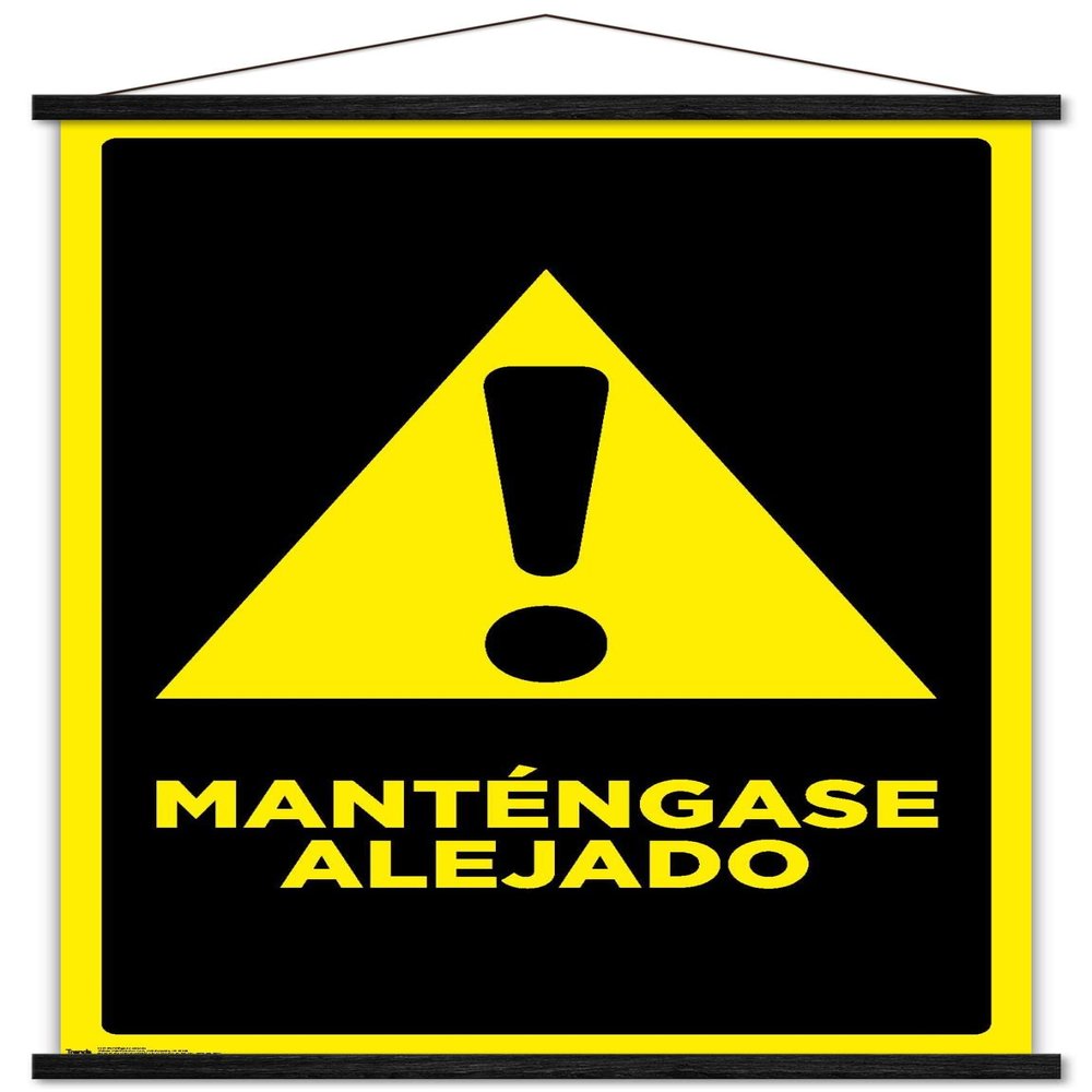 Trends International Mantengase Alejado (Keep Out) Wall Poster, 22.375" x 34", Premium Print and Black Hanger Bundle