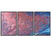 SIGNWIN 3 Piece Framed Canvas Wall Art Abstract Fluids 3D Abstract Abstract Brushstroke Contemporary - 16"x24"x3 Panels view 2